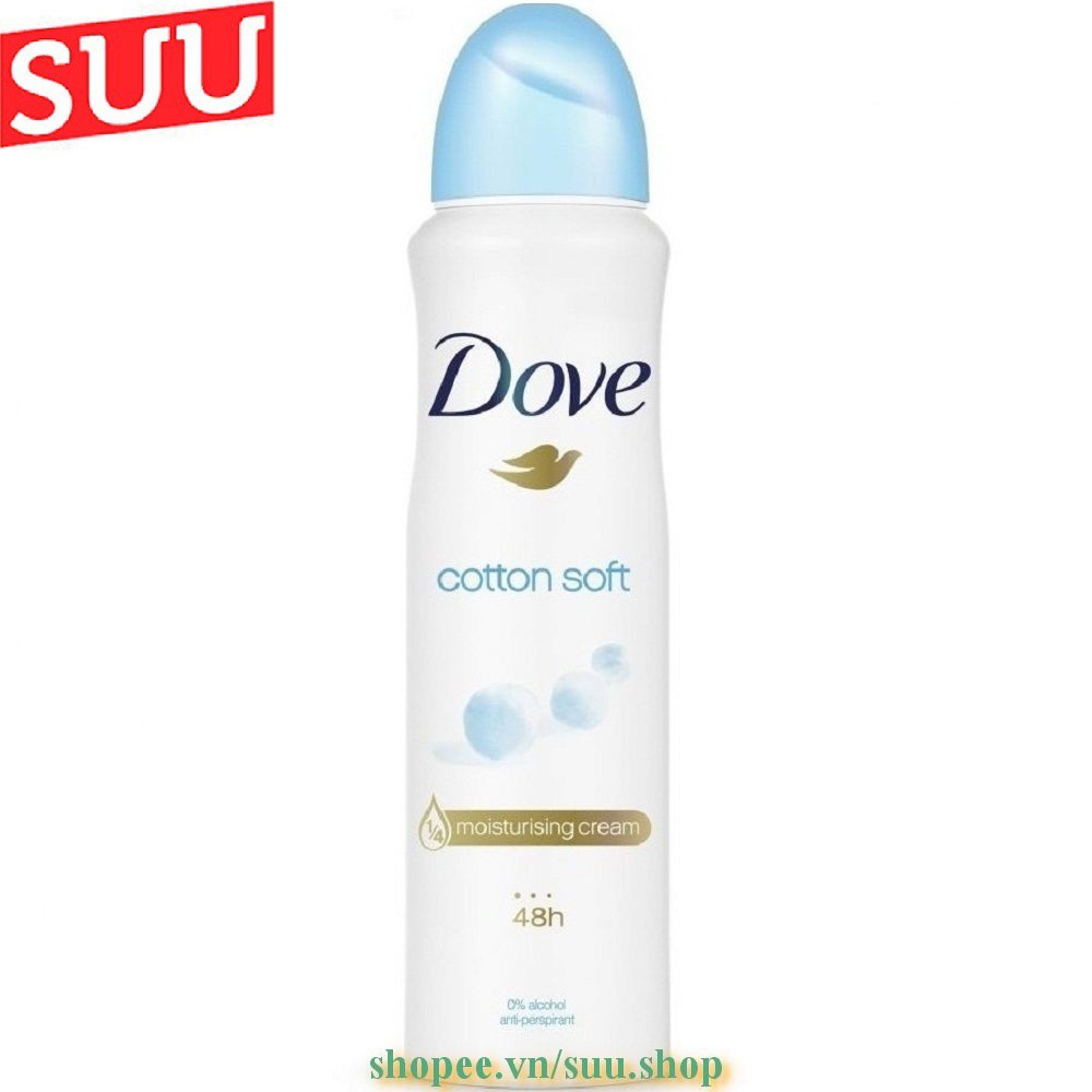 Xịt Khử Mùi Dove Cotton Soft 48H 150ml suu.shop cam kết 100% chính hãng