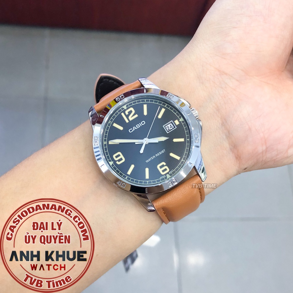Đồng hồ nam dây da Casio Standard chính hãng Anh Khuê MTP-V004L-1B2UDF (41mm)