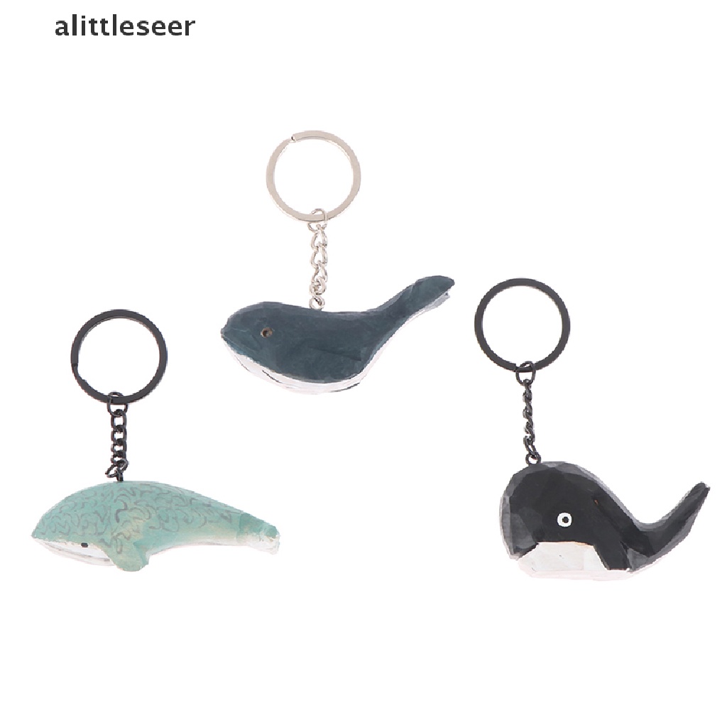 1 Móc Khóa Hình Cá Voi Chạm Khắc Dễ Thương