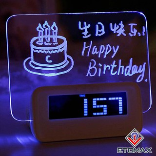 Đồng hồ báo thức  HIGHSTAR gắn bảng ghi nhớ phát sáng