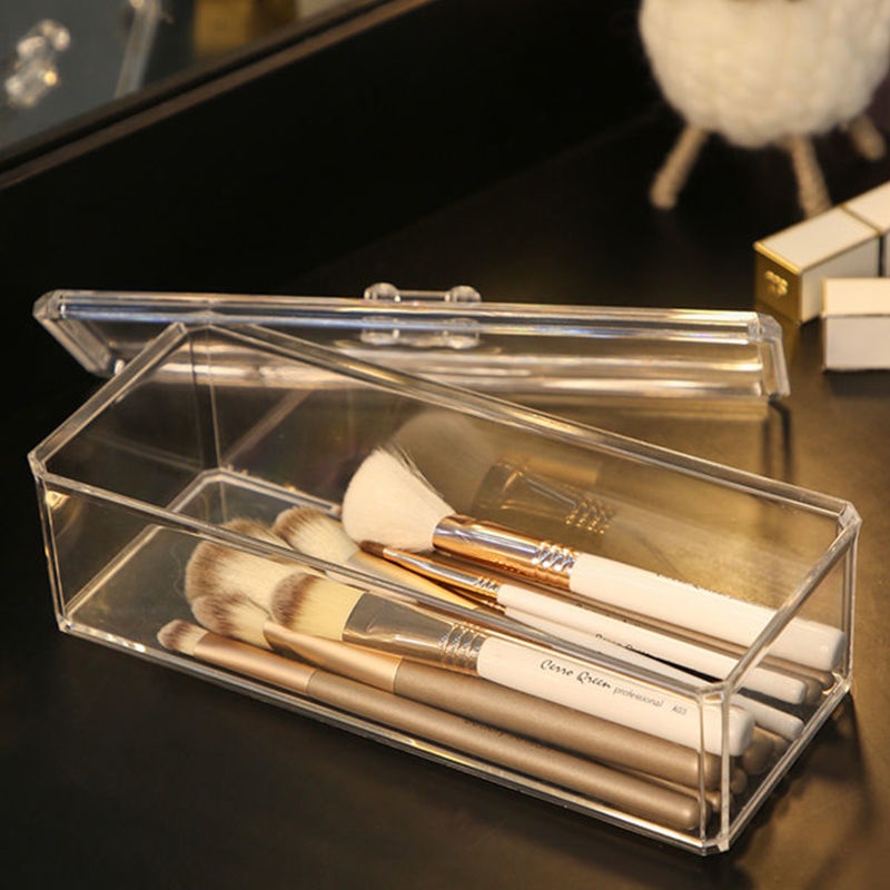 Hộp Lưu Trữ Acrylic Hộp Lưu Trữ Bông / Bông Tăm Bông Hộp Lưu Trữ Trên Máy Tính để Bàn Hộp Lưu Trữ Dụng Cụ Làm đẹp