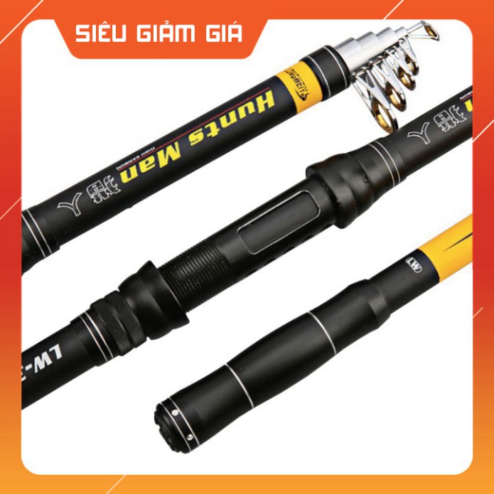 [Combo] R [ Siêu Khỏe ] Cần Câu Máy Rút Hunts man LW vàng đủ size 2m1 2m4 2m7 3m0 3m6 cacbon tải cá trên 10 kg -do