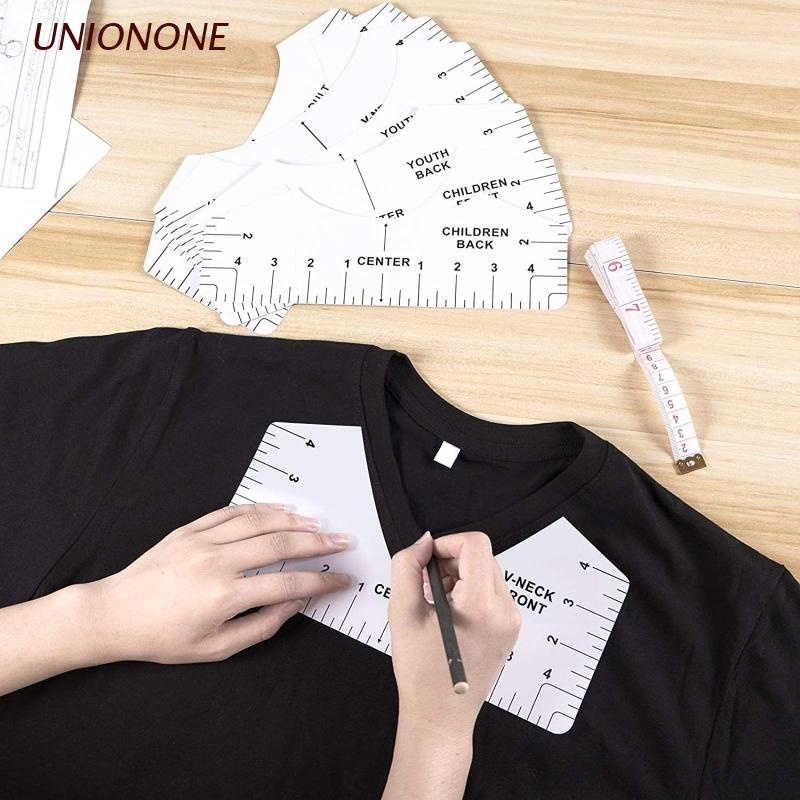 Bộ 8 cây thước dẫn căn chỉnh áo thun để thiết kế định tâm nhấn nhiệt làm đồ trẻ em và người lớn