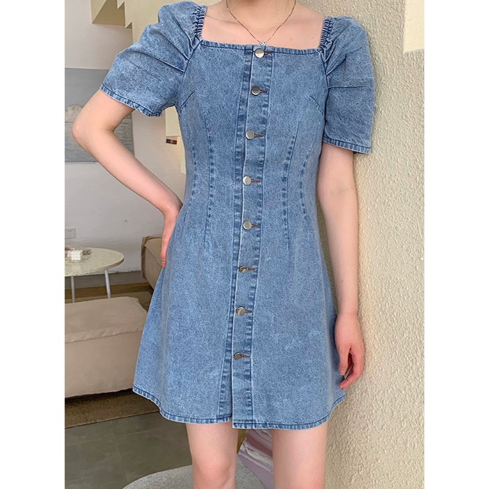 Váy bò denim mặc hai kiểu dễ thương năng động Hàn Quốc style ulzzang (đăng kèm ảnh thật)