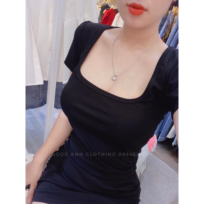 Váy Body Nhúm Cổ Vuông Hàng Đẹp | BigBuy360 - bigbuy360.vn