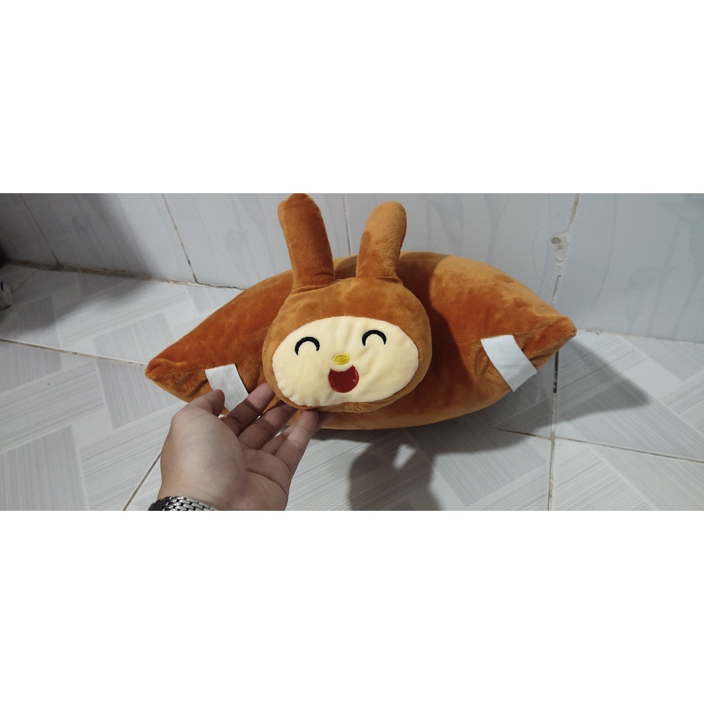 Gối đi xe máy cho bé vải siêu mịn dễ thương size 40cm doremon, pikachu, kitty, chó 2 đầu- Hàng Cao Cấp GauBongBoBo