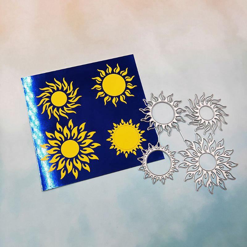 Khuôn cắt kim loại hình mặt trời DIY trang trí lưu bút