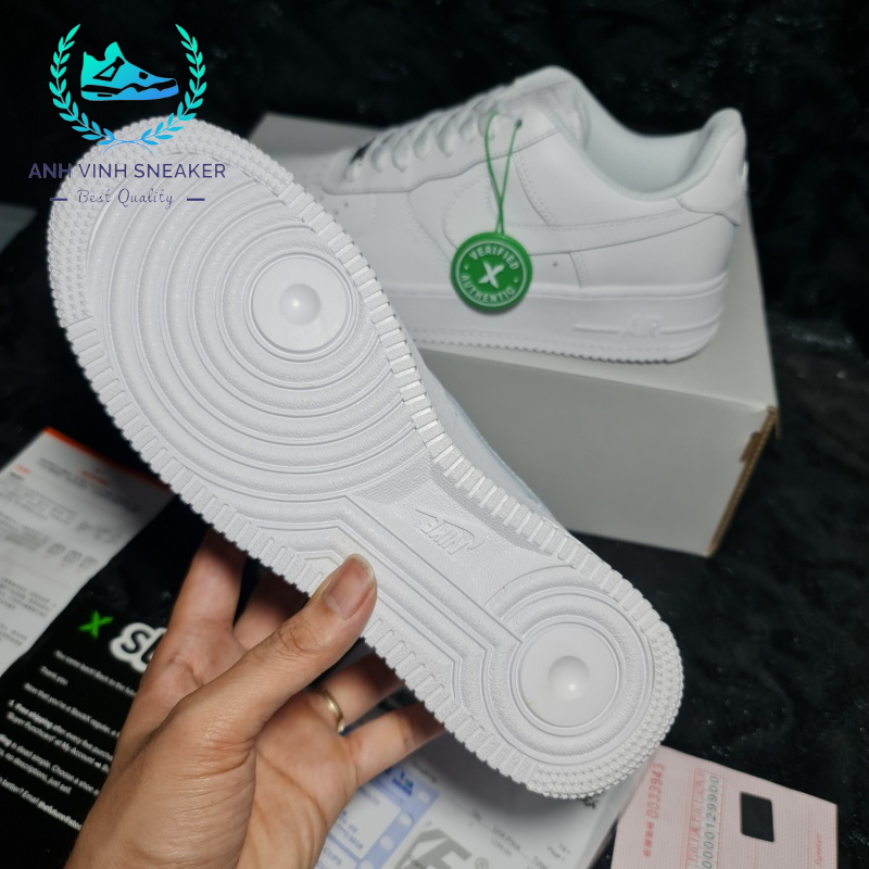 Giày sneaker nam nữ air force 1 trắng lót xám cao cấp