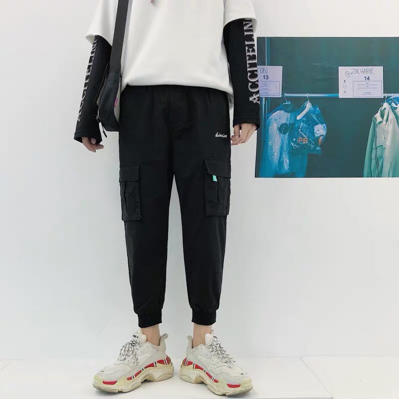 Quần jogger kaki túi hộp Thêu túi hộp, ulzzang WIND | BigBuy360 - bigbuy360.vn