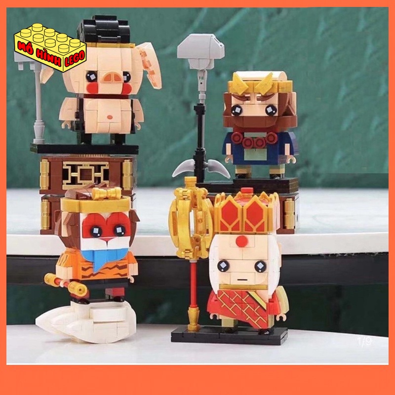 Đồ chơi xếp hình lego brickheadz giá rẻ Decool 68001-68027 mô hình nhân vật Tây du kí Tôn Ngộ Không dễ thương