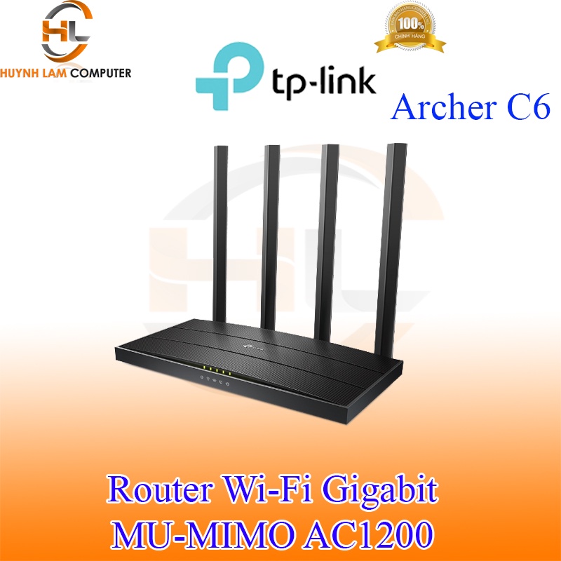 [Mã 155ELSALE giảm 7% đơn 300K] Router WiFi TPLINK ARCHER C6 Gigabit MU-MIMO AC1200 - HÃNG PHÂN PHỐI