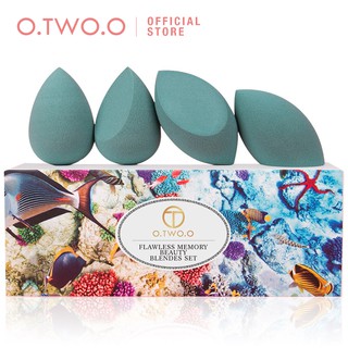 Bộ 4 Mút Trang Điểm O.TWO.O Dùng Cho Phấn Khô/Ướt Hình Quả Trứng 3 Màu Thời Trang 65g