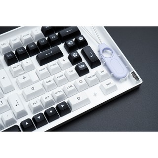Bộ AKKO Keycap Black on White (PBT Double-Shot/ASA profile/158 nút)