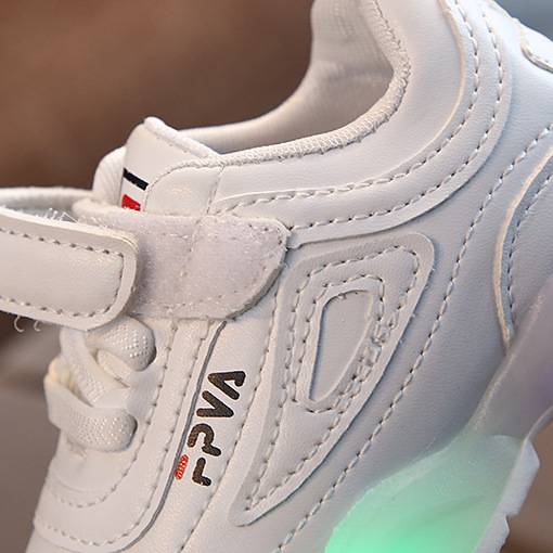 Giày Thể Thao Da Có Đèn Led Phát Sáng Thoáng Khí Chống Trượt/Thấm Nước Cho Bé