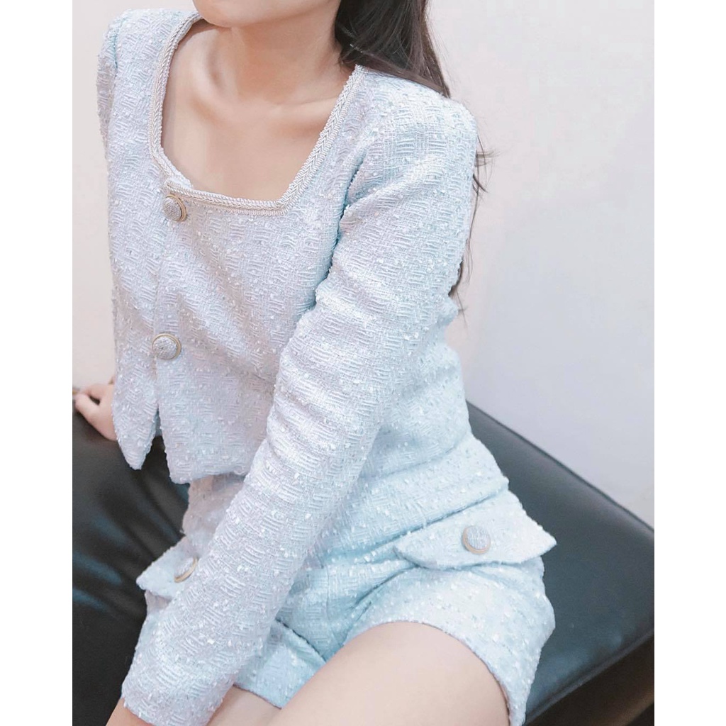 Set áo - quần shorts - chân váy tweed Romee - Romee Top, Shorts, Skirt