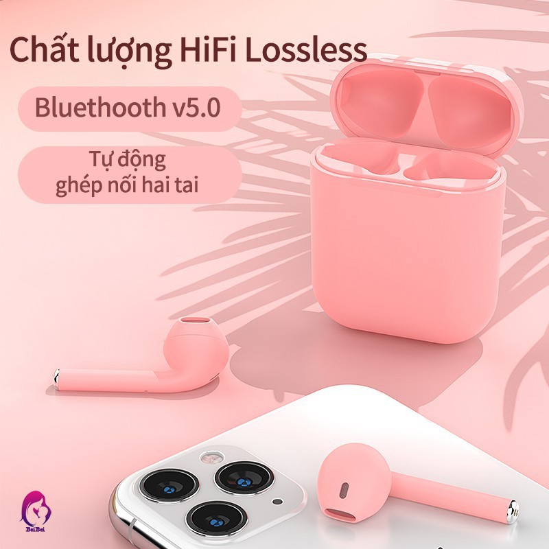 Tai nghe TWS Bluetooth 5.0 không dây kiểu nhét tai thích hợp cho iPhone và Android với 9 màu tùy chọn