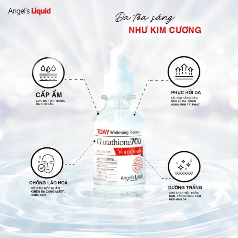 [FREESHIP] Serum Angel's Liquid 7 Day Whitening Program Glutathione 700 V-Ample dưỡng trắng, mờ thâm 30ml