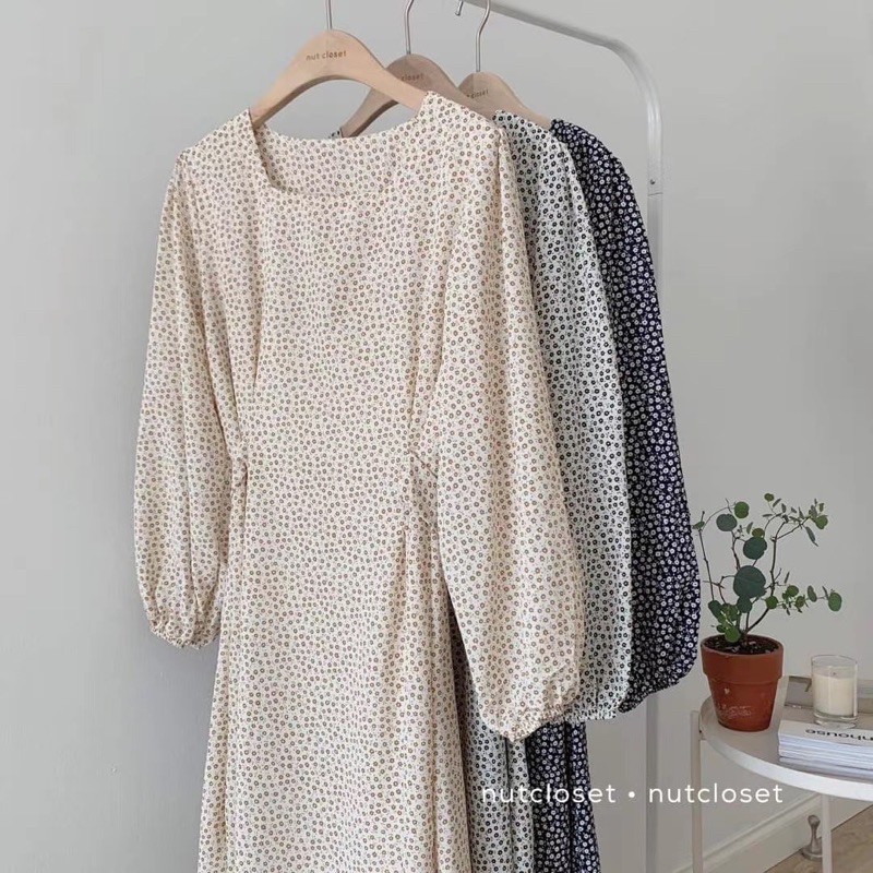 Váy hoa nhí cổ vuông dây đai eo tôn dáng Ulzzang style🌸 VKE9177 Hàng Quảng Châu | BigBuy360 - bigbuy360.vn