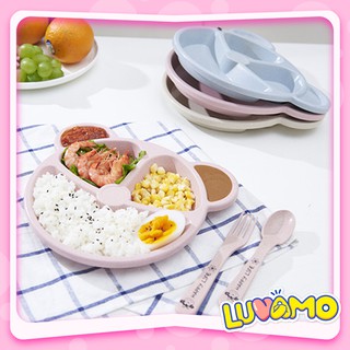 Hanviet Khay đựng cơm cho bé bằng lúa mạch cao cấp an toàn hình gấu siêu dễ thương AD07 MHB10