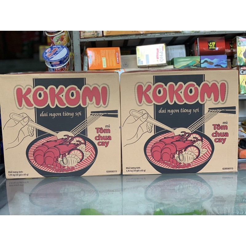 Thùng 30 Gói Mì Tôm Kokomi chua cay 65g | BigBuy360 - bigbuy360.vn