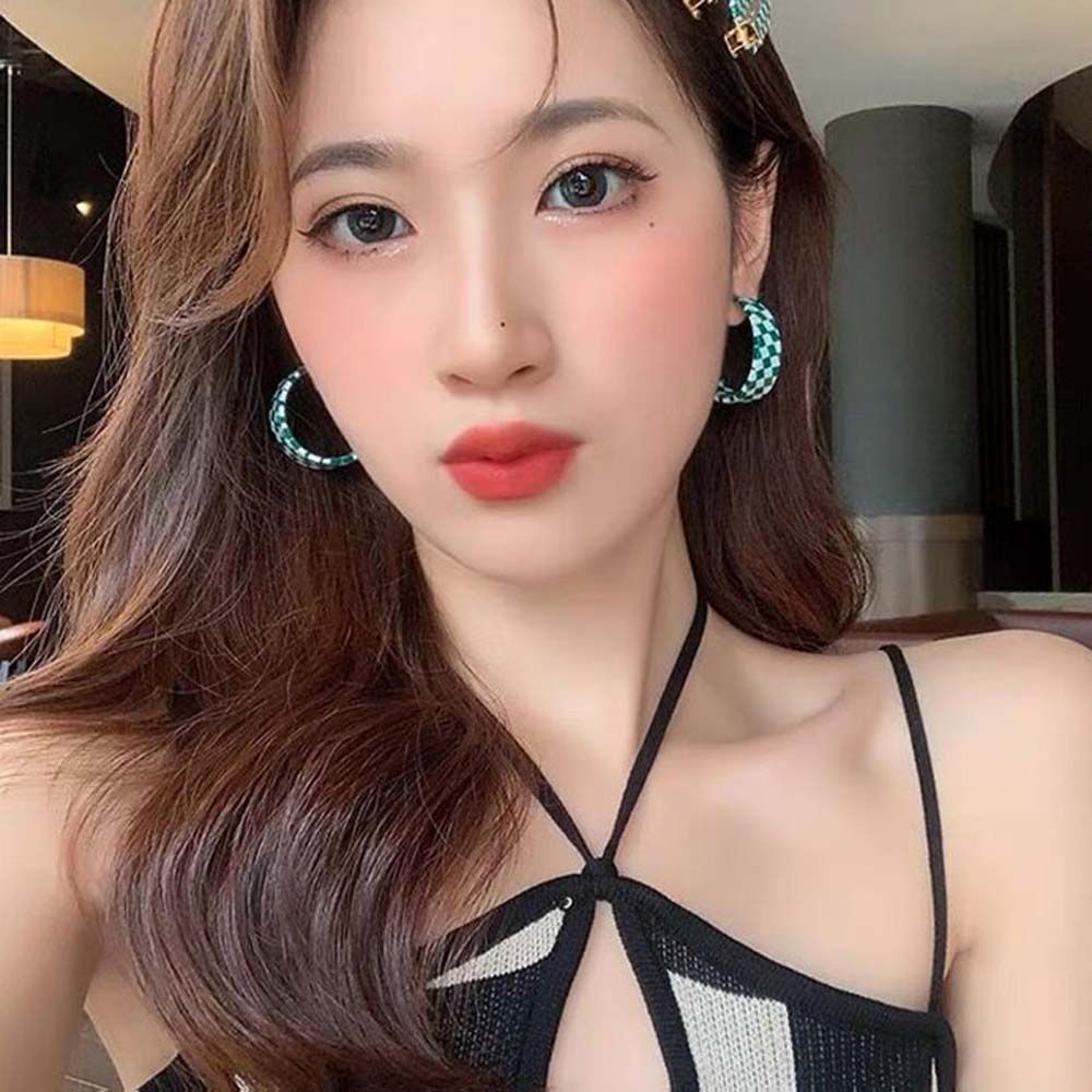 Bông tai hình chữ C bằng acrylic phong cách Hàn Quốc cổ điển thời trang cho nữ