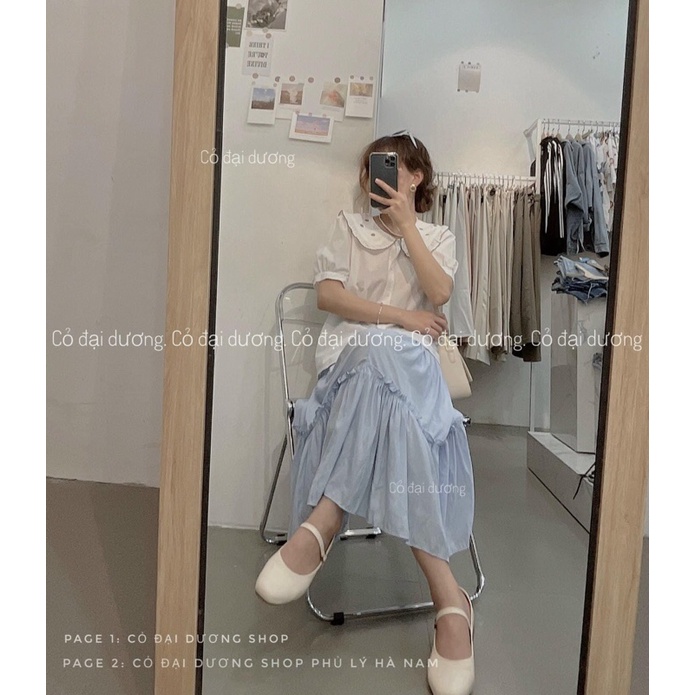 áo điệu cổ bẻ thêu hoa 815