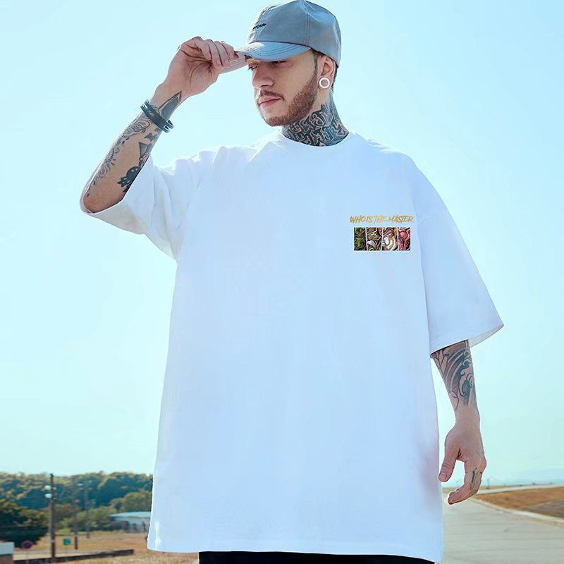 Áo Thun Tay Ngắn Dáng Rộng In Chữ Thời Trang Mùa Hè Hàn Quốc Cho Nam size M-8XL