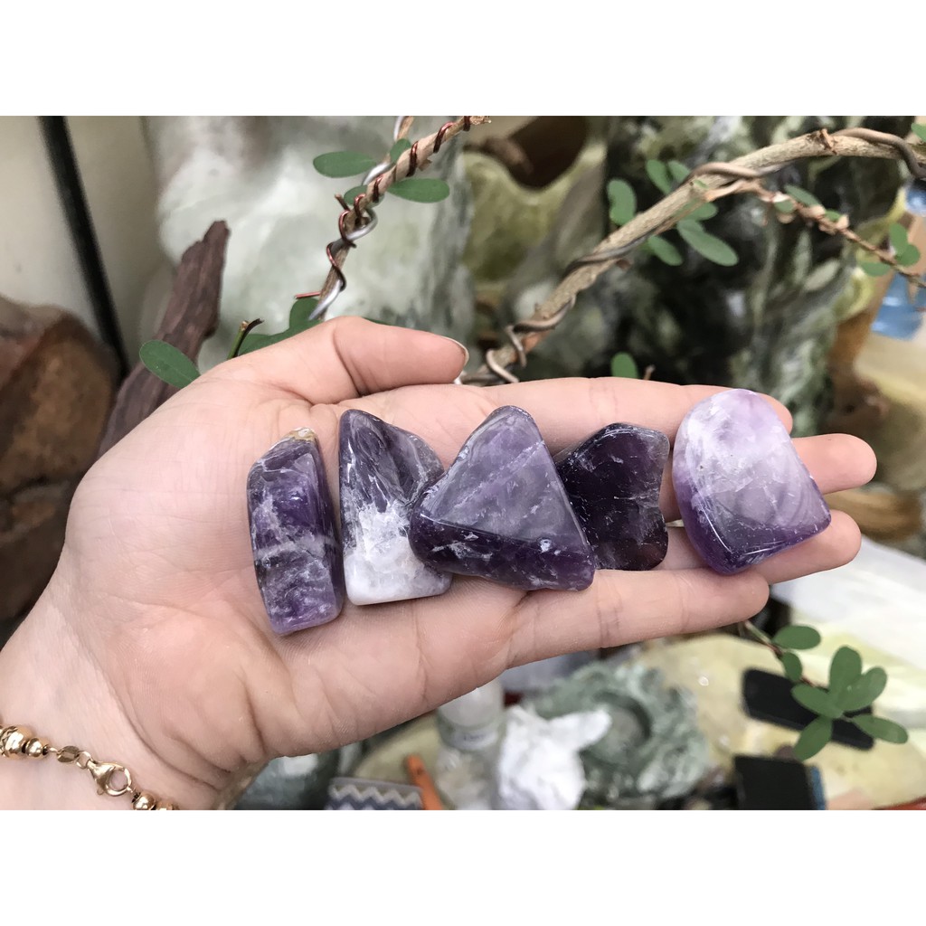 Đá vụn thach anh tím size to trung bình 2x2 cm  (200gram) | BigBuy360 - bigbuy360.vn