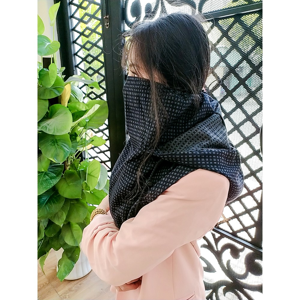 [Độc Quyền] Khăn Đa Năng Thời Trang Chống Nắng Chống Dịch Cao Cấp - Hình + Video Thật - Màu Xanh Đen Caro | BigBuy360 - bigbuy360.vn