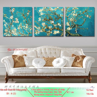Tranh treo sau ghế sofa hiện đại tráng gương M7