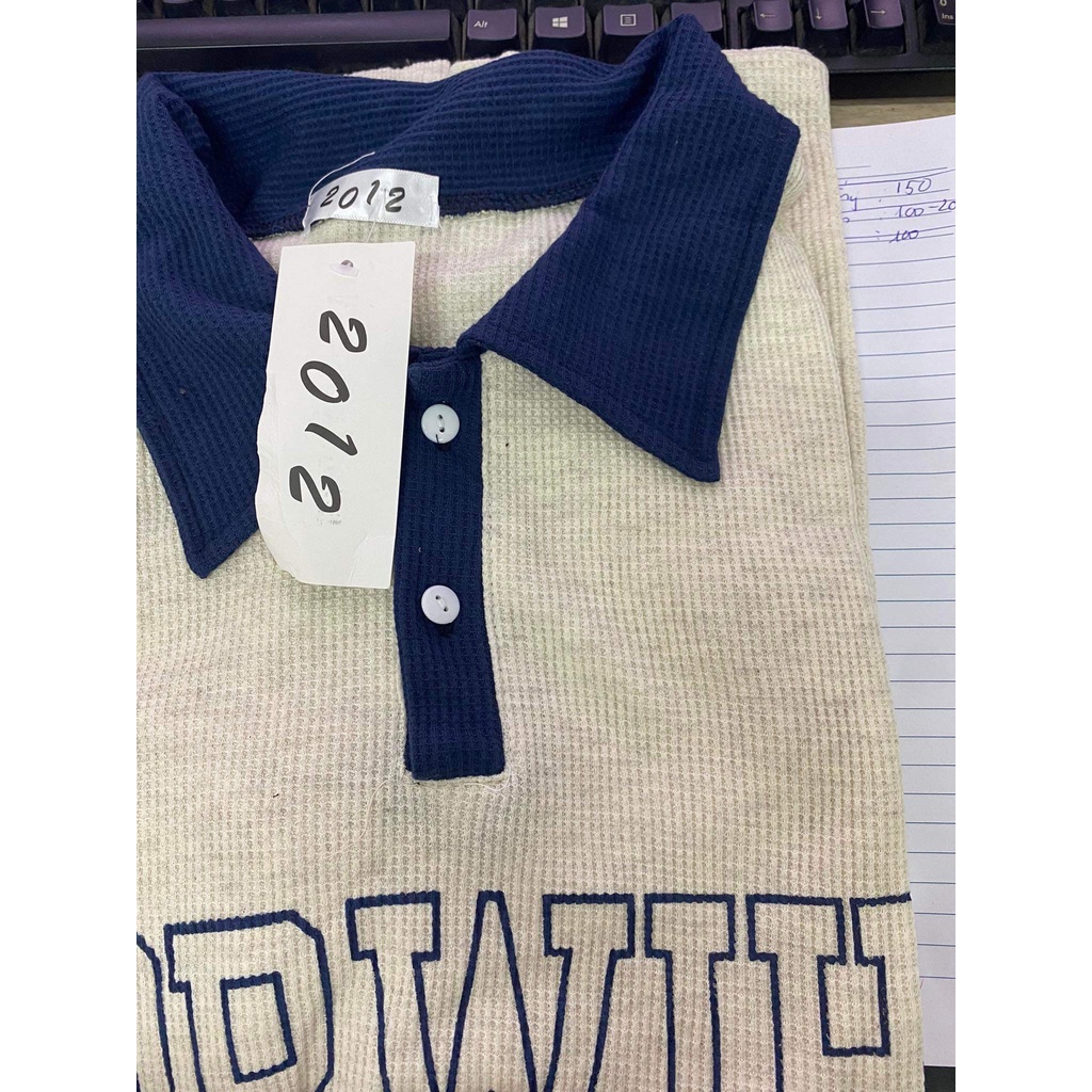 Áo thun POLO Xốp nữ Màu Be tay lỡ có cổ phông form rộng freesize unisex mặc đi học, cặp, nhóm, lớp thêu hình DỄ THƯƠNG