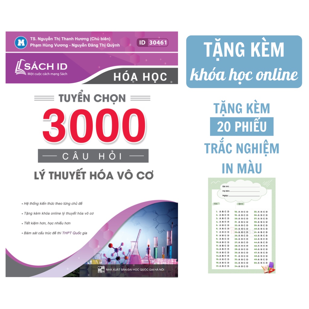 Sách Hóa Học 12: Tuyến Chọn 3000 Câu Hỏi Lý Thuyết Hóa Vô Cơ | Sách ID Ôn Thi THPTQG 2023