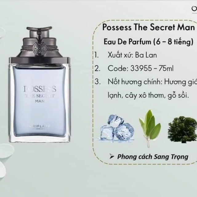 Nước hoa posess nam mẫu cũ