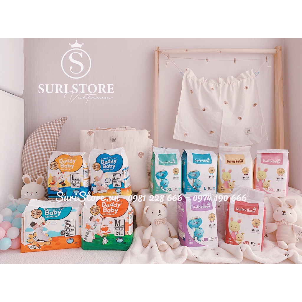 Bỉm Dán/Quần DADDY BABY nội địa hàn size (S28/M24/L20/XL18/LQ22/XLQ18/XXLQ17)