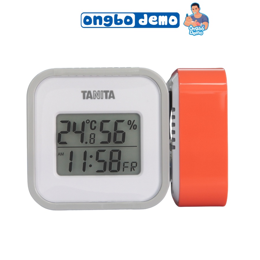 Nhiệt ẩm kế điện tử Tanita đo nhiệt độ phòng, nhiệt độ ẩm, đồng hồ - Ongbodemo