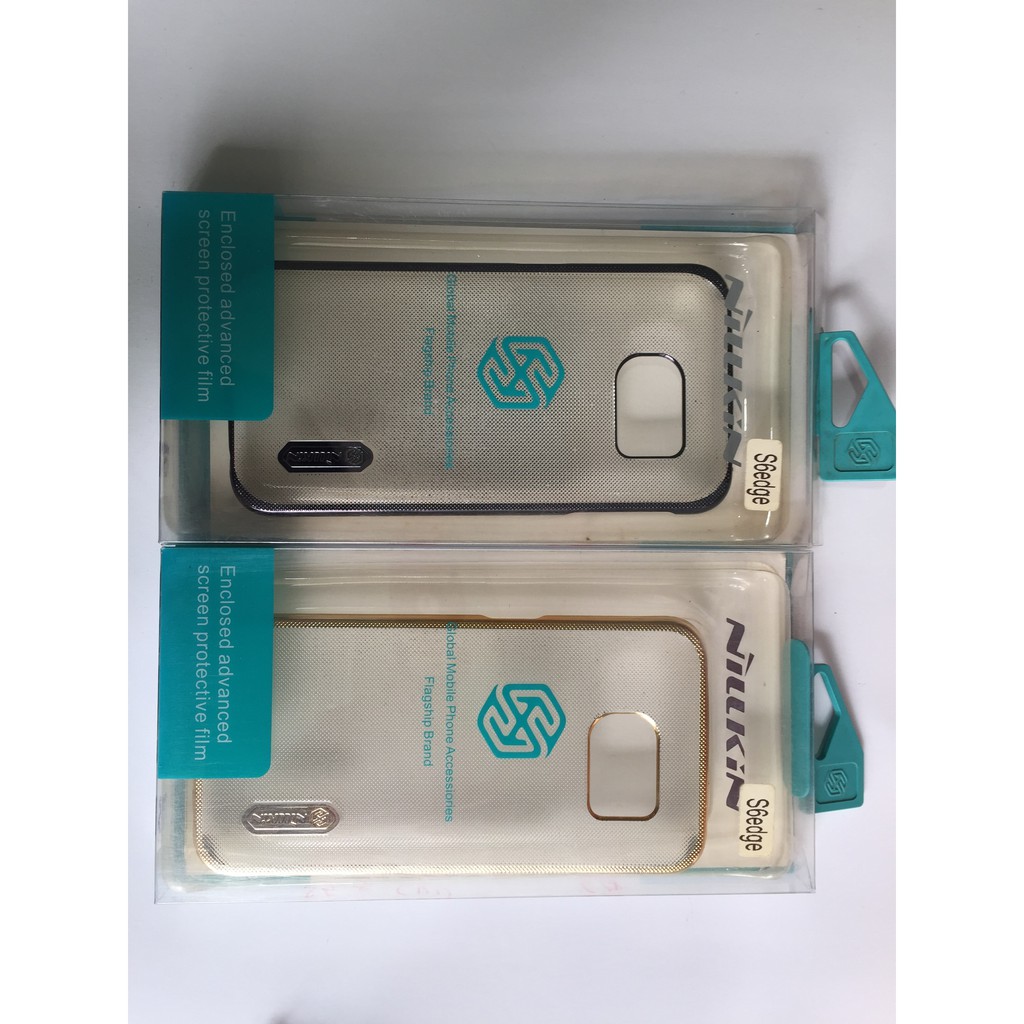 ốpnikkin trong suốt viền màu samsung galaxy s6 edge