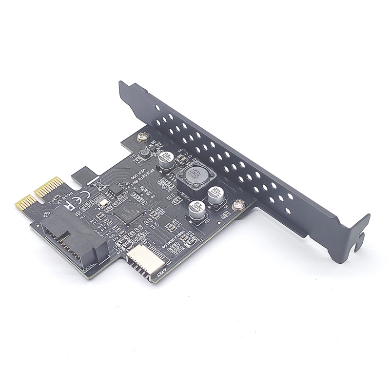 Mới Card Mở Rộng PCIe 2.0 X1 USB 3.2 Gen1 19Pin + Type-C USB3.2 5Gbps Thẻ