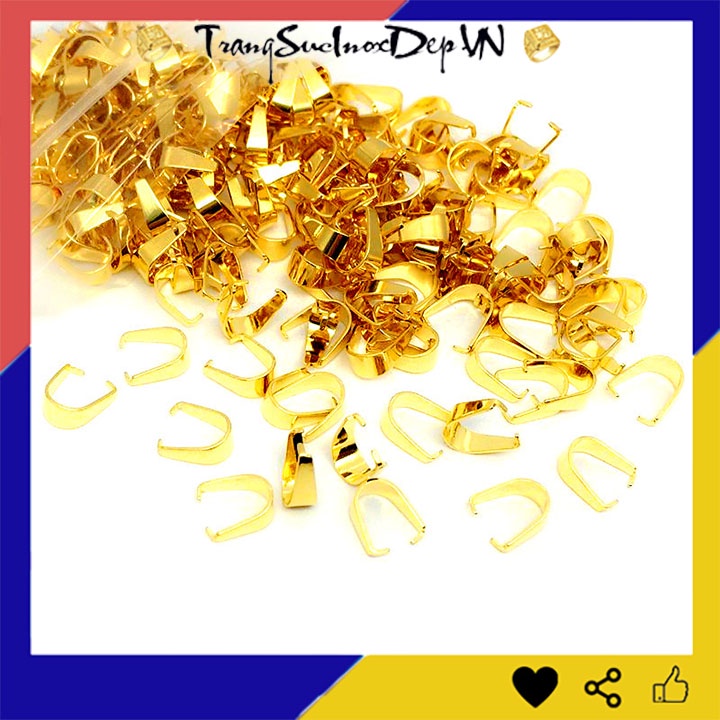 Móc mặt dây chuyền inox màu vàng sáng đẹp, không đen, dễ sử dụng