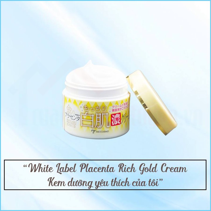 [CHÍNH HÃNG NHẬT BẢN] Kem Dưỡng Trắng Da Chống Lão Hóa Da Từ Nhau Thai Và Collagen White Label Placenta Rich Gold Cream