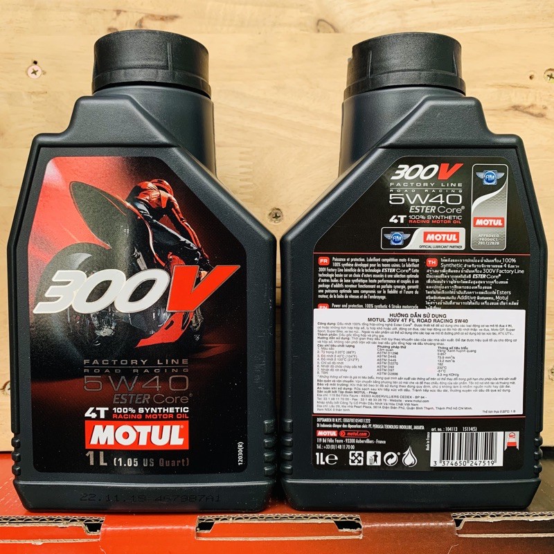 Nhớt Cao Cấp Motul 300V 5W-40 Factory Line Road Racing Ester Core - Made in France