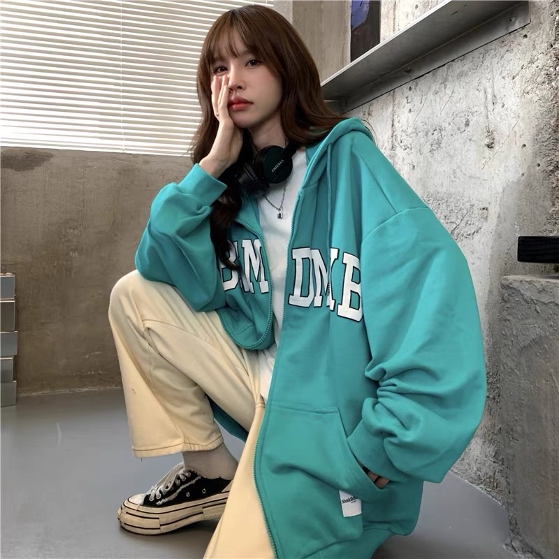 Áo Khoác Nỉ Bông DMKB Xanh Unisex Nam Nữ (Ảnh Thật/Có Sẵn)