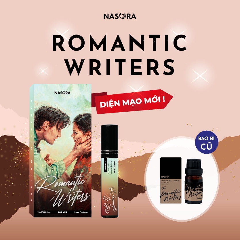 Nước hoa vùng kín nam NASORA The Romantic Writers mùi hương quyến rũ, thơm lâu chai 10ml