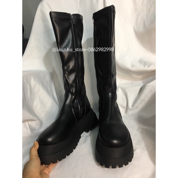 (sẵn 39 dài, 36 NGẮN )boot da pu trơn 40cm - đế 5,5cm ( có 2 loại ngắn dài)- ảnh video shop chụp | BigBuy360 - bigbuy360.vn
