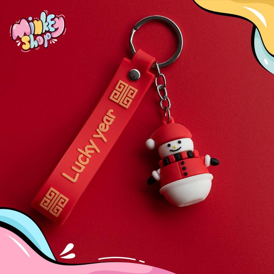 Móc Khoá Giáng sinh Noel Người Tuyết Dễ Thương Hottrend 2022 Phụ Kiện Túi Xách, Balo, Cặp Xách, Ô tô 02MKGS Minkey