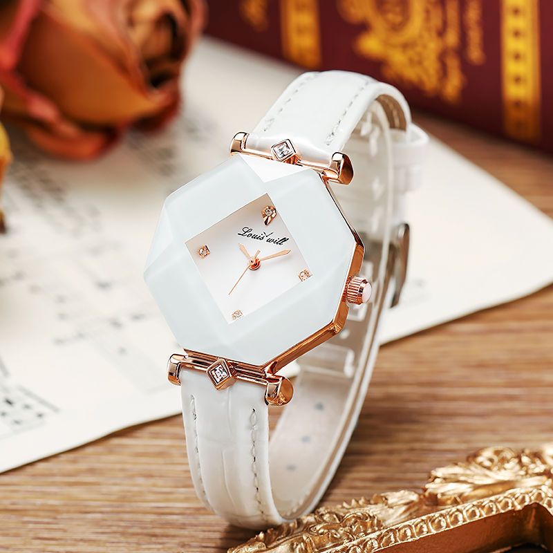 Đồng Hồ Đeo Tay Thông Minh Malachite Hình Vuông Chống Nước Màu Xanh Lá Cổ Điển Sang Trọng 22mm Cho Nữ