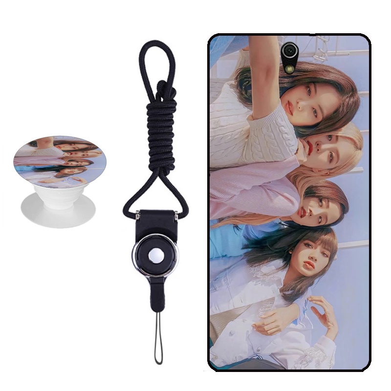 Ốp điện thoại in hình nhóm nhạc EXO&BLACK PINK có dây đeo cho 6.0 inch SONY Xperia C5/C5 Ultra/E5553/E5563