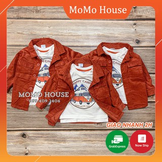 [FS + Hoàn 30k Xu] Combo Áo Cotton Dài Tay Và Áo Khoác Nhung Cho Bé Trai