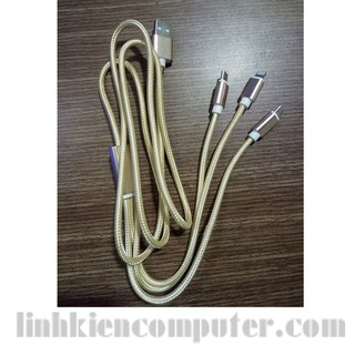Cáp sạc đa năng dây sạc điện thoại 3 đầu: Type C, Lightning (iphone), Android (samsung)