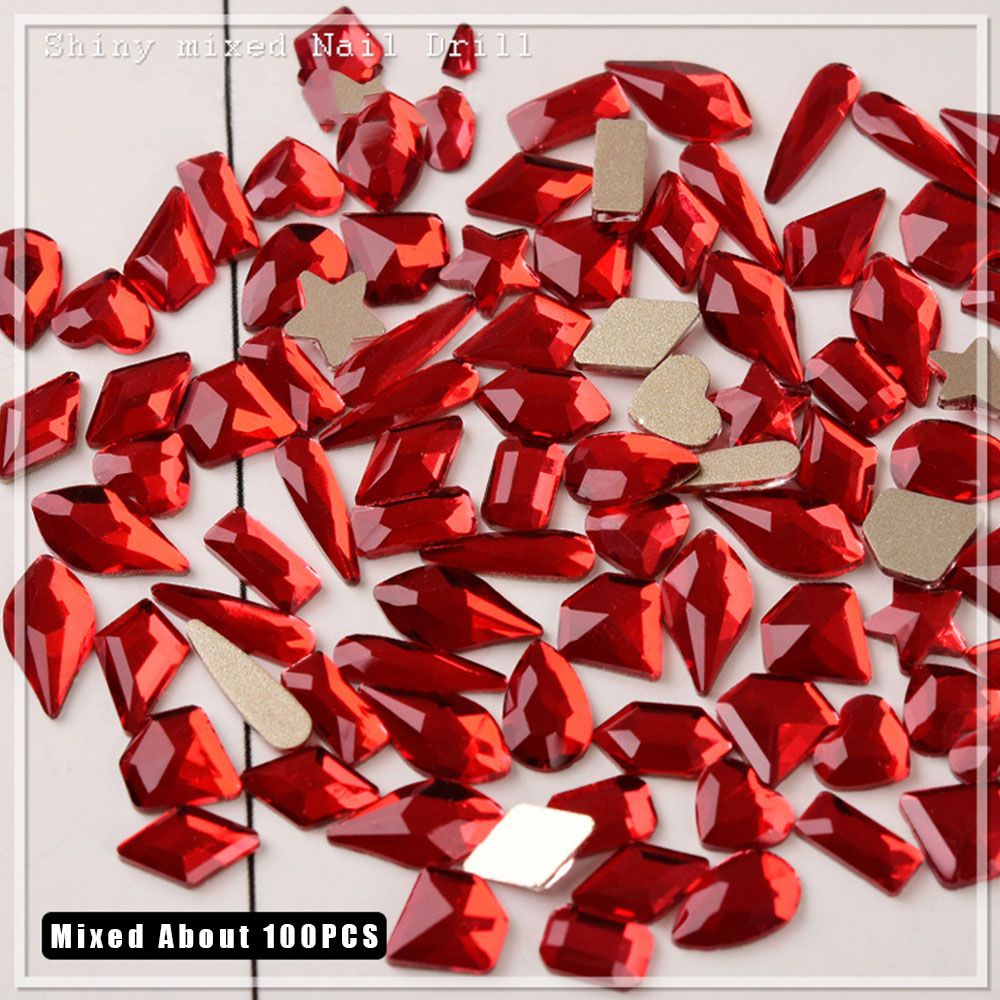 Okdeals 100 Cái Móng Tay Aurora Mới|Đá Kim Cương Trang Trí Móng Tay|Đá Đính Trang Trí Móng Tay 3D Nhiều Màu