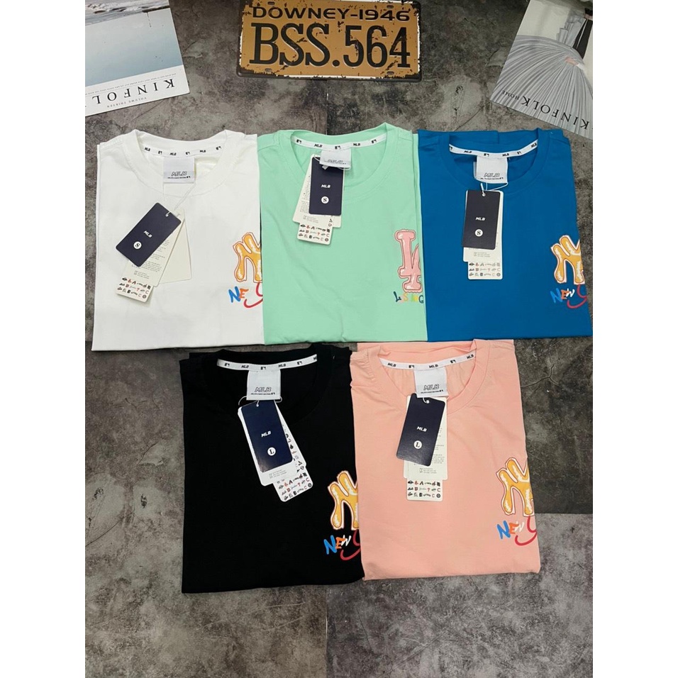 Áo Thun Unisex Chất Cotton 100% Màu Trắng/Đen/Hồng/Xanh Lam/Xanh Mint